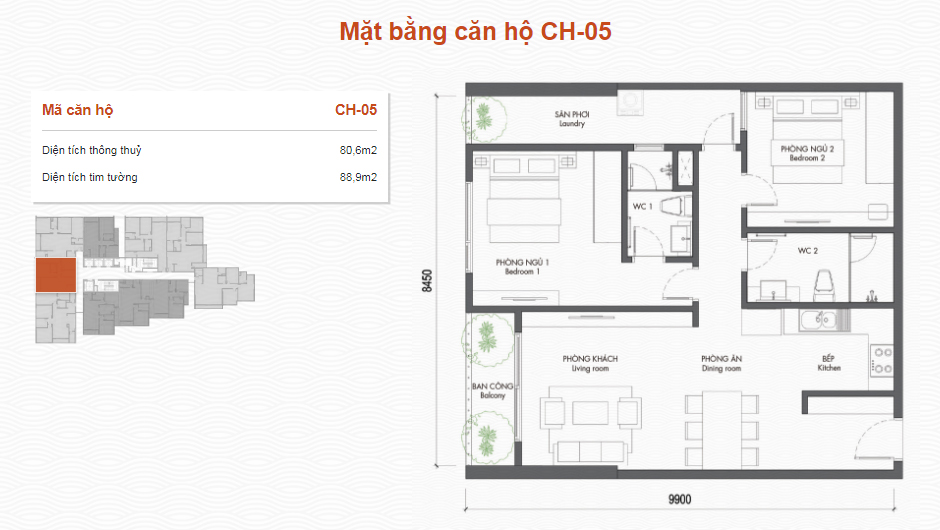 mặt bằng chung cư premier berriver căn 05