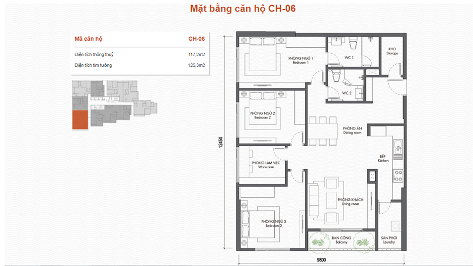 mặt bằng chung cư premier berriver căn 06